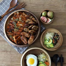 아카시아 나무 우드볼 6종 우드 그릇 볼 캠핑 밥그릇 국그릇 샐러드 원목 식기, 1. 낮은 우드볼-20cm