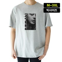 스타토리 VOGUE 오버핏 남녀공용 전사나염 반팔티셔츠 빅사이즈 M~3XL 반팔 티셔츠