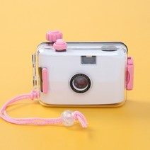 뉴트로 방수 토이카메라(화이트핑크) 재사용카메라, 1개