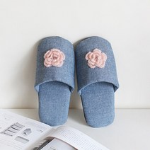 [콩지] 니트플라워 해지 실내화, 단품