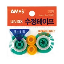 스쿨문구 아모스 유니스 수정테이프 리필 2개입