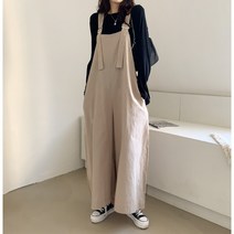 제이앤지니 PP-66 아일렛 와이드 멜빵 통바지