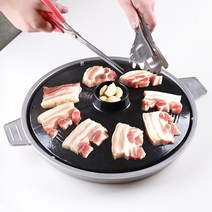무쇠 솥뚜껑삼겹살 맥반석 고기불판모음 업소용 솥뚜껑 구이팬 대 중 소, 맥반석 로스판 중(260x260)
