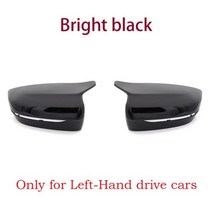 BMW 4/5/7/8 시리즈 G11 G12 G14 G15 G16 G30 G31 G38 G22 2017-2020 용 LHD 탄소 섬유 외장 사이드 미러 커버 트림, Bright black-2pcs