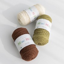미니밀리(Mini Milli) 150g 뜨개실 면사 털실 가방 마크라메 코튼실, 724 소프트그레이