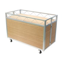 [국내산] 신형매대 SM-204 / 오크 / 접이식 / 미닫이문기본장착, 전면, 4자[W1200*D600*H820]