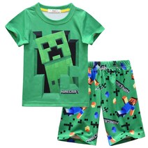 마인크래프트 Minecraft 게임굿즈 아동복 세트 여름 실내복 반팔티+반바지 NO:556세트