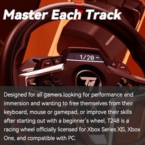 레이싱게임 휠 비디오게임 휠Thrustmaster-T248 포스 피드백 레이싱 휠 Xbox 시리즈 X/S One PC 마그, 한개옵션1, 01 T248 (XBOX PC)
