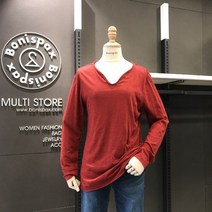 [보니스팍스] NC02 단추 브이넥 티셔츠 W32TS070