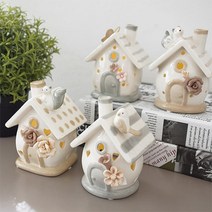 아기자기 LED 도자기 집모양 무드등 아이방 간접조명테이블 거실, 색상 고양이