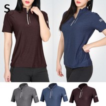 [스타일랑] 라인라이트 여성 여름용 쫀쫀한 스트레치 반팔 집업티셔츠_빅사이즈 등산복 작업복 냉감