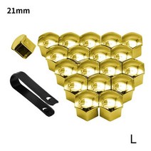 특수볼트20Pcs 자동차 바퀴 너트 캡 허브 나사 커버 17mm 볼트 림 외부 장식 특수 소켓 보호 방진, 12 21mm gold