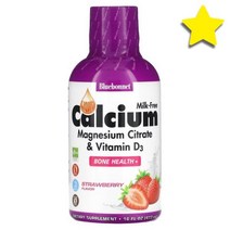 블루보넷뉴트리션 액상 칼슘 Calcium 구연산 마그네슘 시트레이트 Magnesium Citrate 비타민 VitaminD3 내추럴 딸기 472ml 16 온즈, BLB00692