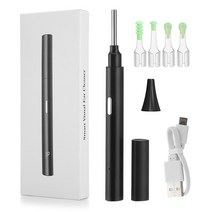 이어스캐너 소형귀이개 무선 와이파이 비주얼 귀 피킹 HD 카메라 Otoscope 코 구강 검사 3.9mm LED 라이트 내시경 귀지 청소 케어, [01] black, 한개옵션1