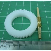 2 대몫 0.5m-71teeth 1:71 나일론 웜 기어 + 구리 웜 로드 diy 장난감 부품-기어 내부 구멍: 21.8mm, 한개옵션0