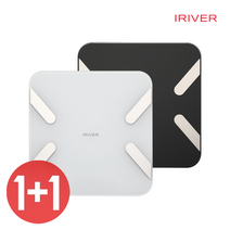 1+1 아이리버 좌우 밸런스 특허 인바디 다이어트 스마트 체중계 아기 체지방 체성분분석 HBF-304B, 화이트, 블랙