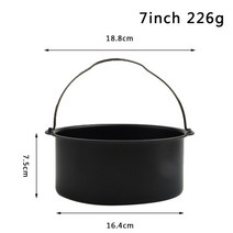 주방 요리 기구 조리 도구 세트라운드 에어 프라이어 몰드 붙지 않는 케이크 몰드 탄소강 베이킹 트레이 베이킹 바구니 액세서리 가제트 229, 협력사, 7 인치