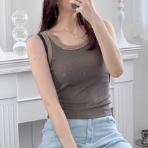 [바보사랑] 여자 가을 이너웨어 배색 골지 슬림핏 나시
