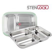 스텐락 심플 스텐 나눔 직사각 찬통 3호 560ml, 스텐락 심플 직사각찬통 3호 [3칸]