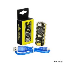 아두이노 키트 코딩 Keyestudio 5V CH340 나노 컨트롤러 보드 Arduino Nano 흑백 및 와 호환되는 USB 케이블 프로그래밍, [01] Mini USB Nano