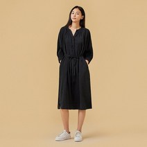 [JAJU/자주] 반오픈형 벌룬 소매 5부 원피스