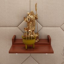 벽걸이 선반 불상 부처님 트레이 제단 벽 부착형 원목 나무 인테리어 미니 장식품 걸이, 유자나무]미디엄