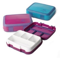 전자 레인지 런치 박스 을위한 Leakproof Bento Box 다중 그리드 휴대용 용기, 3-Blue