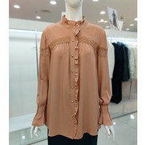 JJ JIGOTT 제이제이지고트 레이스 패치 프릴 블라우스 GKAA0BLR1