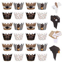 TOYANDONA 48pcs 2021 Graduation Party Favors with 24 Paper Muffin Cups and 24 Cupcake Toppers Class, 1