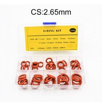 두께 1.5/1.9/2.4/3.1/1.8/2.65mm 고무 O 링 씰 레드 실리콘/VMQ 씰링 O-링 와셔 o-링 세트 구색 키트 상자, BVR50-2.65mm