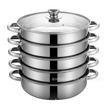 MBH 2단 3중 찜기 스테인리스 샤브샤브 찜기, 5 층 증기선, 28cm