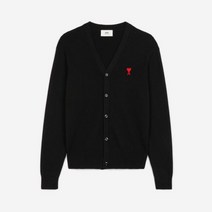 아미 스몰 하트 로고 울 가디건 블랙/느와르 AMI de Coeur Wool Cardigan Black/Noir