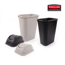 [러버메이드]다용도 소프트 휴지통 대 39L+전용뚜껑, 블랙