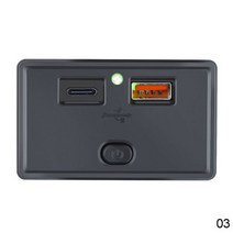 QC 3.0 PD 듀얼 USB 포트 자동차 충전기 RV 고속 소켓 어댑터 전원 콘센트 12V 오토바이 캠핑카 ATV 보트용, green