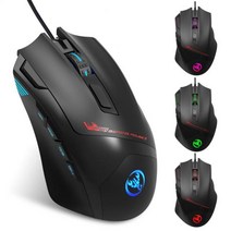 게이밍마우스 게임용 컴퓨터 RYRA-7200DPI 유선 마우스 USB 수신기 포함 6-기어 8 키 게임용 조정 가능한, 01 black, 한개옵션1