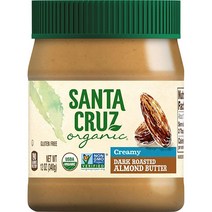 Santa Cruz Organic 크리미 다크 로스트 아몬드 버터 355ml(12온스) (6팩)