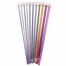 아프간바늘 11pcs 여러 가지 빛깔의 튀니지 아프간 크로 셰 뜨개질 후크 27cm 알루미늄 뜨개질 바늘 후크 스카프 직조 니트 바늘 diy 공예 도구 64, 그림으로