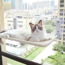 고양이 해먹 창문 유리창 흡착 발코니 윈도우 침대, XL 그레이 메쉬 + 흡착판