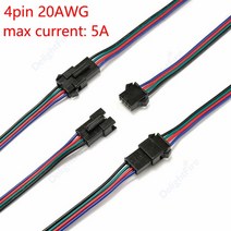 SM JST LED 커넥터 케이블 RGB WS2812B 픽셀 라이트 모듈 태양광 패널용 2 핀 스트립 와이어 핀 3 4 5 6, 04 20 pairs