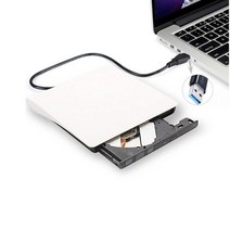KuWFi 외부 USB 3.0 드라이브 CD-RW DVD-ROM DVD-RW 버너 플레이어 Windows7810 PC 노트북용 USB 휴대용 CD 리더, 하얀