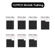 300W 뜨거운 공기 히트 건 전력 온도 송풍기 미니 도구 DIY 수축 튜브 납땜 랩 플라스틱 고무 스탬프, 03 127PCS Shrink Tube