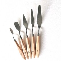 초콜릿 제과 제빵 스패츌라 케이크 아이싱 잼 바르는 도구, 5종 세트 원목