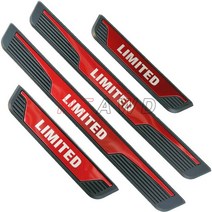 도어스커프 사이드 스텝 몰딩 트렉 Changan UNI-K Unik 2021 액세서리 스테인레스 카본 카 도어 스커프 킥, 03 Red LIMITED