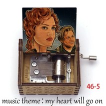 크리스마스오르골마을 티비 기차 트리 오르골 타이타닉 영화 테마 뮤직 박스 내 마음은 프린트 핸드 나무 뮤지컬 박스 장난감 아내 여자 친구 선물에 갈 것입니다, YELLOW