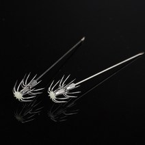 생미끼 채비 바늘 2개 에기 갑오징어 생새우 쭈꾸미, 12.5cm