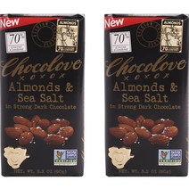 초코러브 아몬드 앤 씨 솔트 인 스트롱 다크 초콜릿 바, 90g, 2개