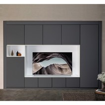 루이핏 거실 TV 붙박이장 300cm, 그레이 무광