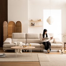 베르디안 에클레르 커스터마이징 이태리 통가죽/패브릭 4인소파, 시에나/일자형 - 길이 220mm