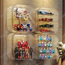 못없이액자걸기 피규어진열장 하이그로시 욕실문 벽걸이 형 쇼케이스 투명 아크릴 블라인드, double-deck