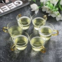 내열유리 찻잔 6p 홍차 꽃차잔 선물 투명잔 허브 티잔, 상세 참조